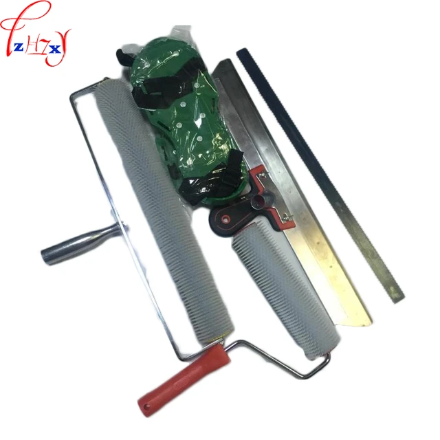 Cement Self-Levelling Tool Kit Epoxy Floor Leveling Tool Floor Epoxy Tool  Kit Construction Tools with Spike Shoes Roller Remove Bubbles