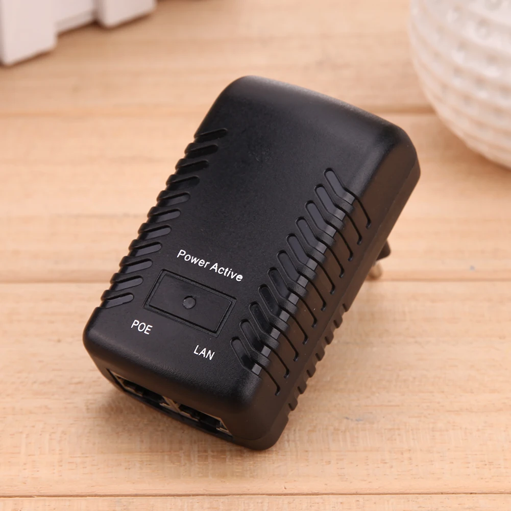  EU Plug 48V 0.5A 24W POE Injector Ethernet Adapter Wall Plug for IP camera Ethernet CCTV POE adapte - 32810886100