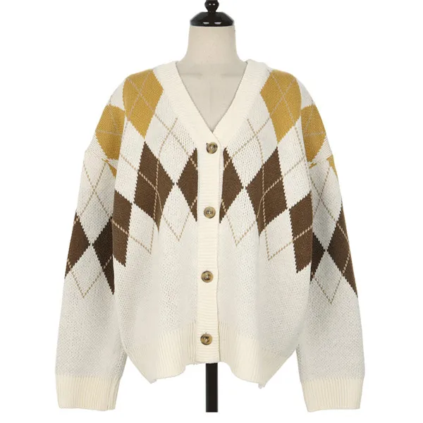 RUGOD, винтажный Модный длинный свитер, женский, v-образный вырез, длинный рукав, вязаный свитер, для женщин, плюс размер, зимняя одежда, pull femme hiver - Цвет: Белый