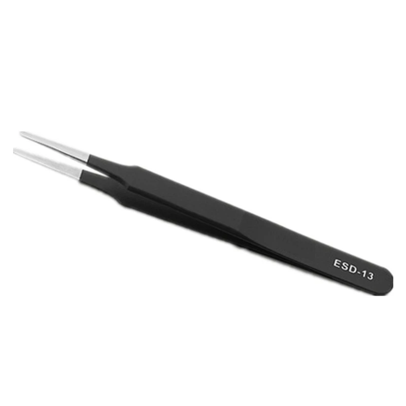 Anti-static Tweezers Industry Fasle Eyelash Extension Eyebrow Tweezer Non-magnetic Nail Stainless Steel Makeup Tools ESD-13
