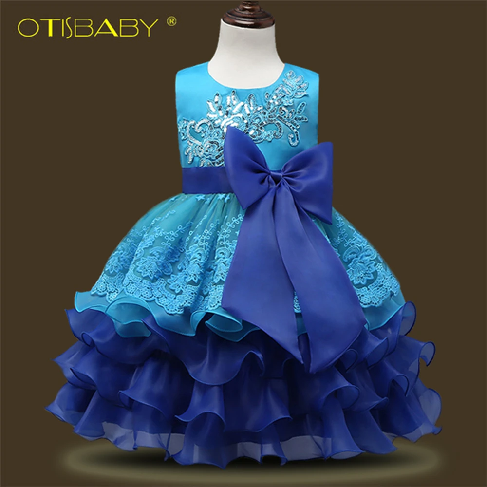 

Girls Sequined Floral Dress Child Tulle Chiffon Dress Pageant Party Embroidered Flower Tutu Dress for Girls 2 3 4 5 6 7 8 Years