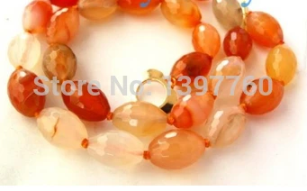 

Miss charm Jew.53 10x15mm Elegant Natural Faceted Trunk Plump Rice Agate Necklace Toggle Clasp