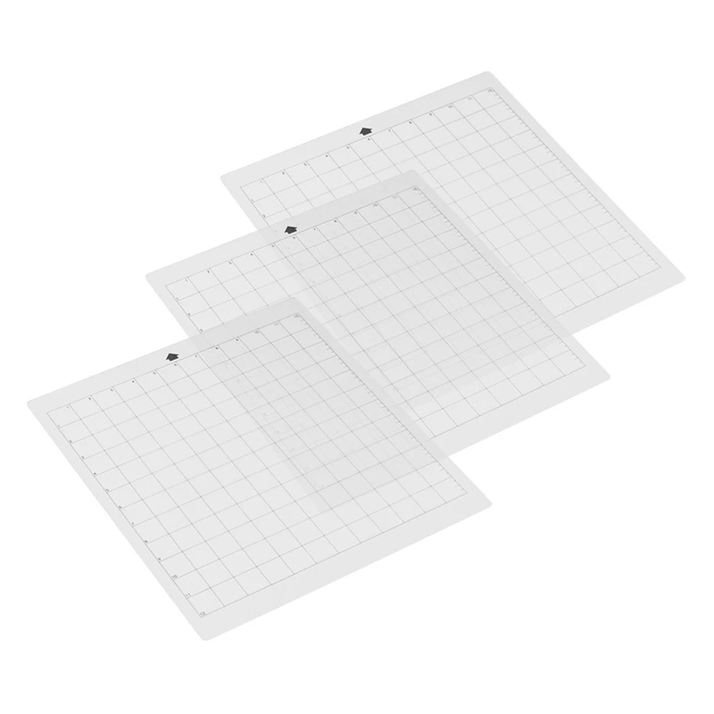 3Pcs Replacement Cutting Mat Transparent Adhesive Mat With Measuring Grid 8 By 12-Inch For Silhouette Cameo Plotter Machine