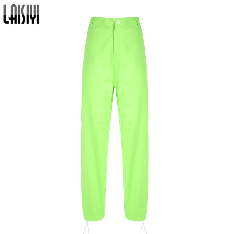 

LAISIYI Iridescent Harem Pants Fashion Streewear Loose Bright Color Fitness Pants Casual Women Ankle Banded Pants ASPA20182