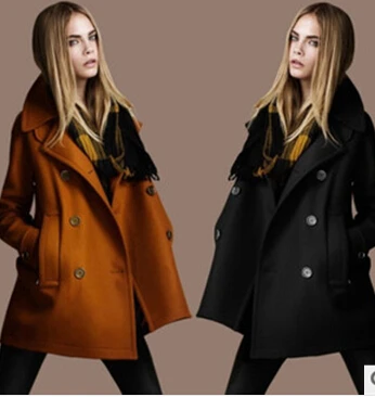 2014 NEW arrivel overcoat woman Woolen outerwear female long coat autumn solid european style slim | Женская одежда