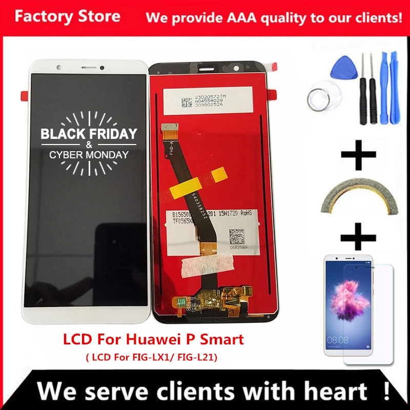 AAA качественный ЖК-дисплей+ рамка для huawei P Smart FIG-LX1/L21 ЖК-экран Замена для P Smart Digiziter сборка