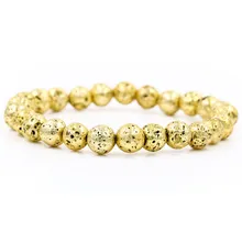 Faitheasy Сплав покрытием вулканический камень браслет для мужчин