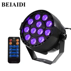 Beiaidi УФ-свет этапа черный par света с дистанционным звук активный 12 светодиодов авто dmx прожектор лампа для диско DJ Club Show