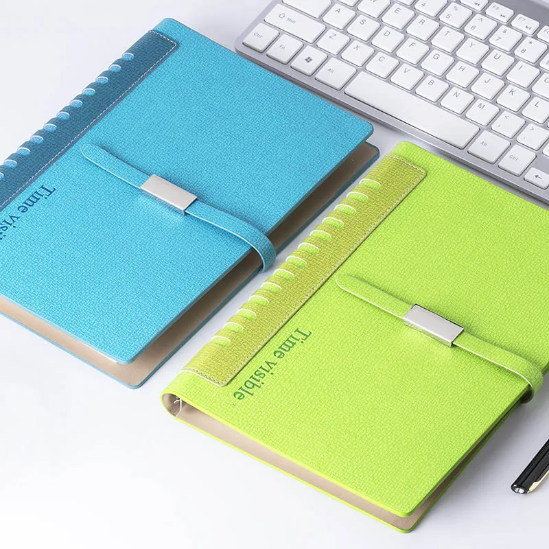 RuiZe Fashion buckle spiral notebook A5 leather office note