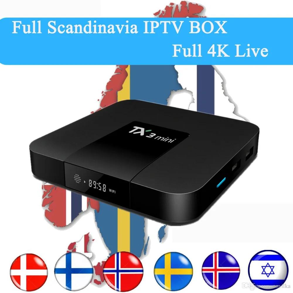 

Sweden iptv TX3 mini android tv box Europe Swedish iptv subscription 4K French Spain Germany Dutch Denmark UK iptv Smart tv box