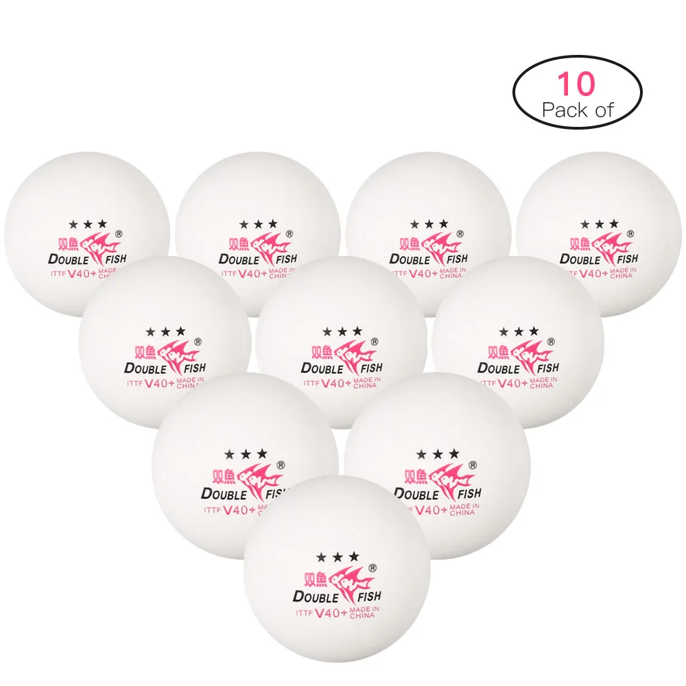 

Double Fish Professional 10 Pcs 3-Star Table Tennis Balls Ping Pong Ball White Advanced Training Ball For Competition Training