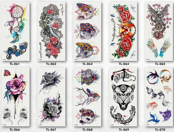 Набор татуировок на 10 листов, новое боди-арт тату, временные 3D розовые бабочки, цветные боди-арт, сексуальные татуировки из хны, наклейки - Цвет: TLX6
