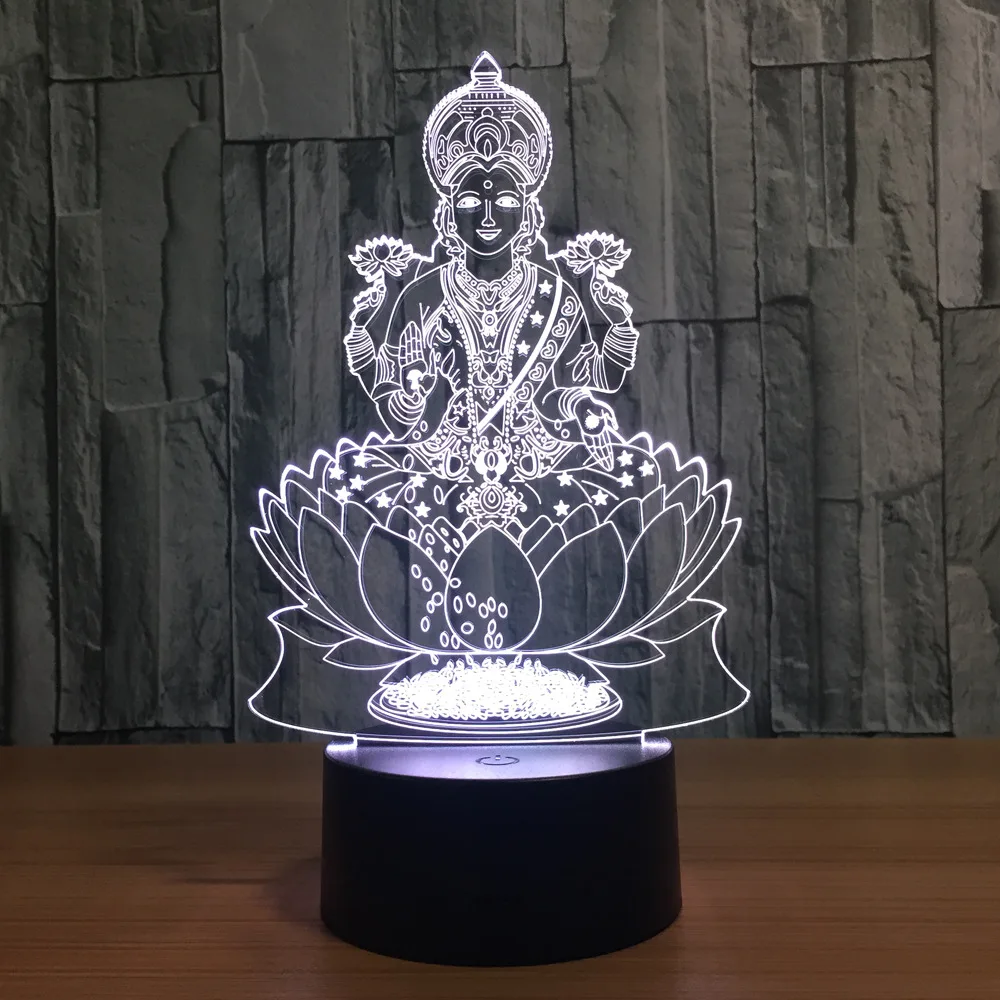 Online Buddha 7 Farbwechsel Nacht Lampe 3D Atmosphäre Bulbing Licht 3D Visuelle illusion LED Lampe für kinder spielzeug Weihnachten Geburtstag geschenke