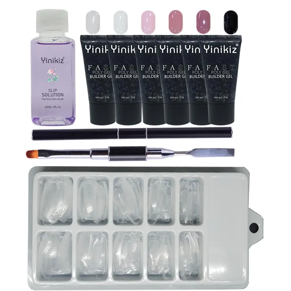 

UV Soak Off Polygel Builder Gel Nail Liquid Dual Head Pen Building Model Kit NEW