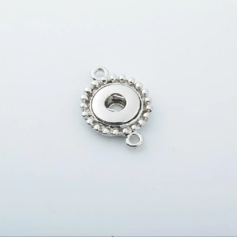 20 PCS Silver Alloy 12MM Snap Button Base With Two Rings Snap Jewelry