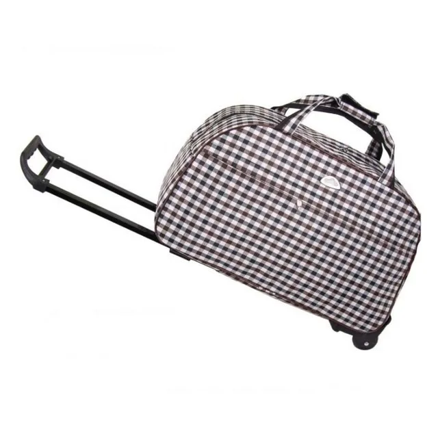 Складная сумка для багажа, чехол на колесиках, большая вместительность, дорожная сумка на колесиках для женщин и мужчин, чехол для костюма, дорожная сумка для путешествий - Цвет: Gray plaid