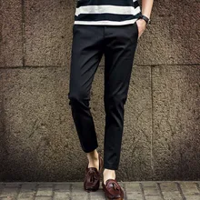 Весенне-летние шаровары длиной до щиколотки, прямые брюки в западном стиле, мужские брюки, мужские облегающие брюки