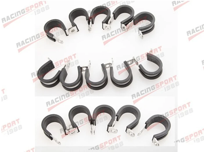 15PCS Cushioned Hose Mounting Clamp Loop Strap 304 Stainless Steel 1 3/
