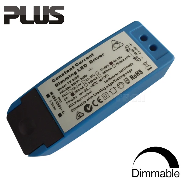 

Triac constant current dimmable 15~18*1W 300mA led driver, CE and SAA approved, 43-60VDC