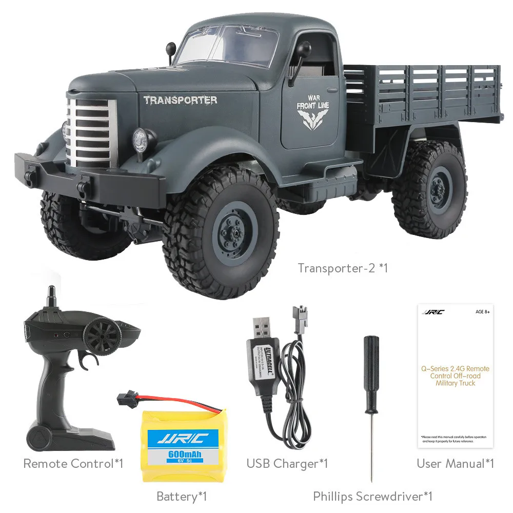 

JJRC remote control toys jjrc q61 rc 1:16 2.4g remote control 4wd tracked off-road military truck car rtr remote control car