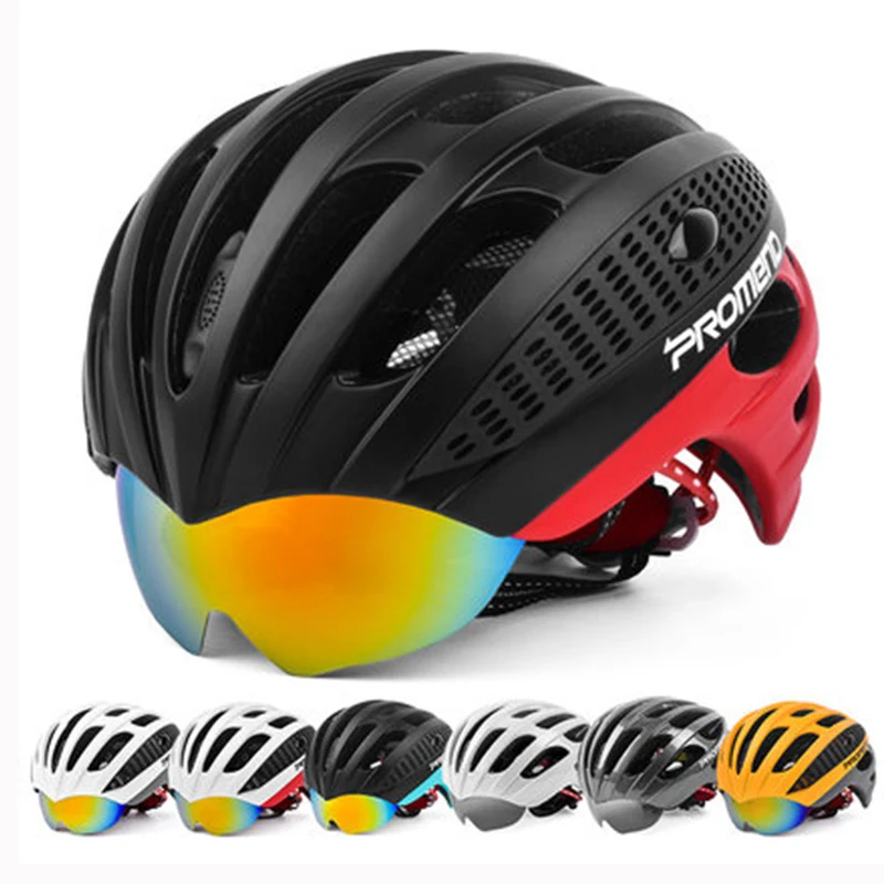 MTB шлем велосипедный с очками 3 линзы 27 вентиляционных отверстий Casco Ciclismo дорожный