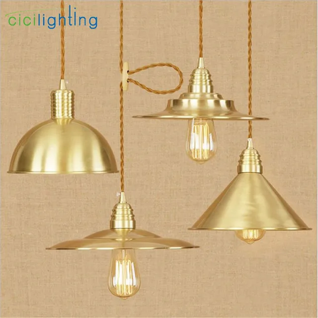american village style pure copper pendant lights gold decorative