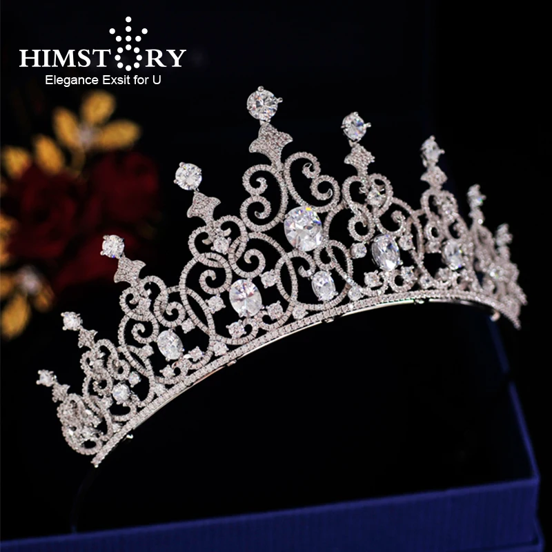 

Cubic Zirconia European Hair Crown Stunning CZ Crystal Wedding Brides Headpiece Princess Hair Coronet Jewelry Accessories