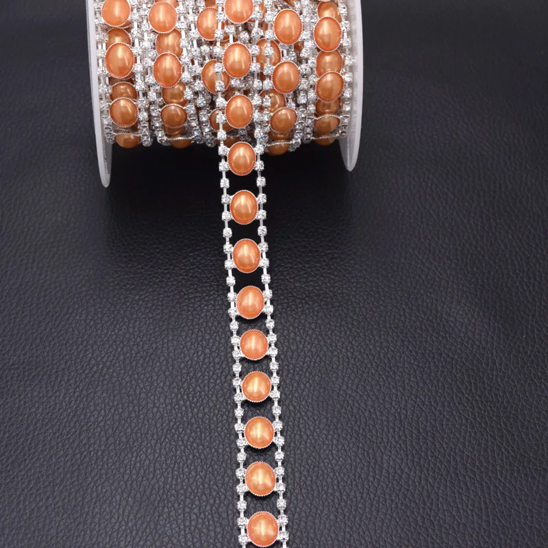 Pearl rhinestone belt patches trimming (3)