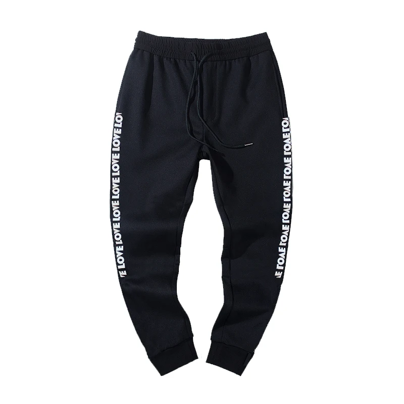 

Men plus size pants Korean style 2017 new autumn health pants letter thin male casual trousers black 4XL 5XL 6XL 7XL