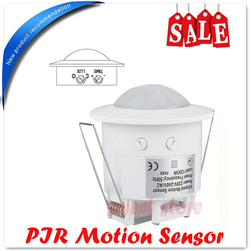 

New Arrived 360 Degree 50Hz Mini Motion Recessed PIR Ceiling Occupancy Motion Sensor Detector Switch AC 110V-240V 1pc