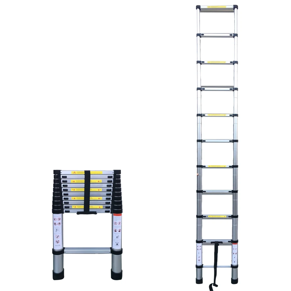 10,50 футов(3,2 м) Бытовая складная лестница из алюминиевого сплава 11 ступеней выдвижные лестницы телескопические выдвижные лестницы