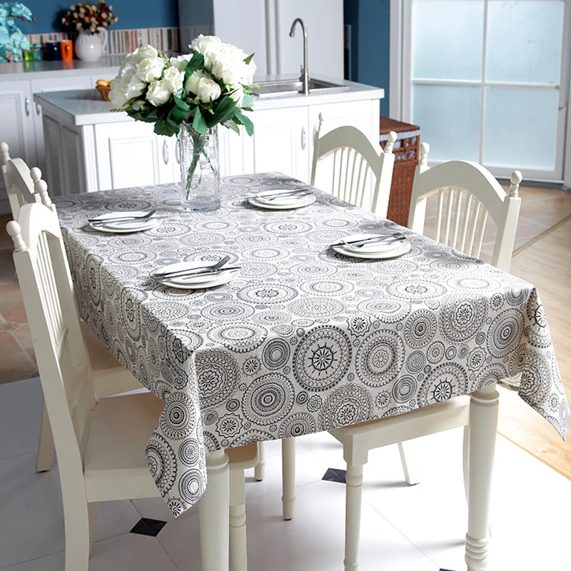 

Polyester Table Cloth Desk Tablecloth Simple Retro Table Canopy National Wind Blue Tablecloth Cloth Coffee Table Fabric