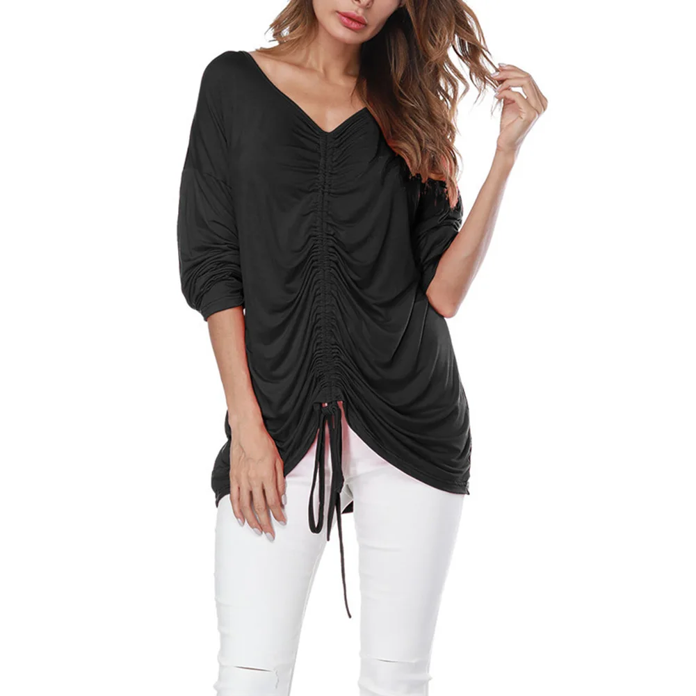 Fashion Solid Color Women's Ruffle Half Sleeve Sexy T-Shirt Loose Summer Top new Fashion Solid Color Women's Ruffle Half Sleeve Sexy T-Shirt Loose Summer Top new