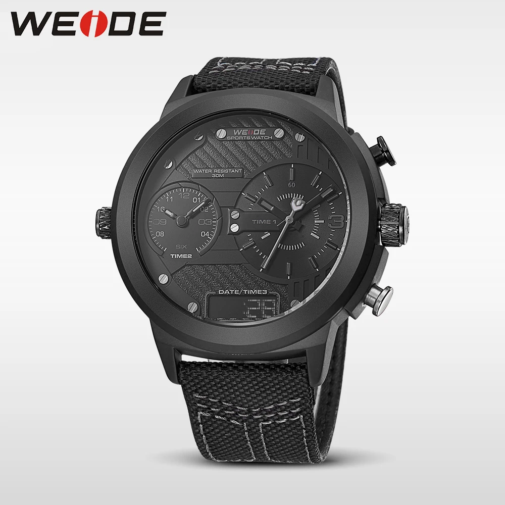 Новинка 2019 цифровые спортивные черные карманные часы WEIDE с большим циферблатом и