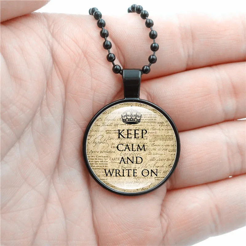 Ливера новый &quotKeep Calm and whrite на" время мода Gem Ожерелья для мужчин Подвески