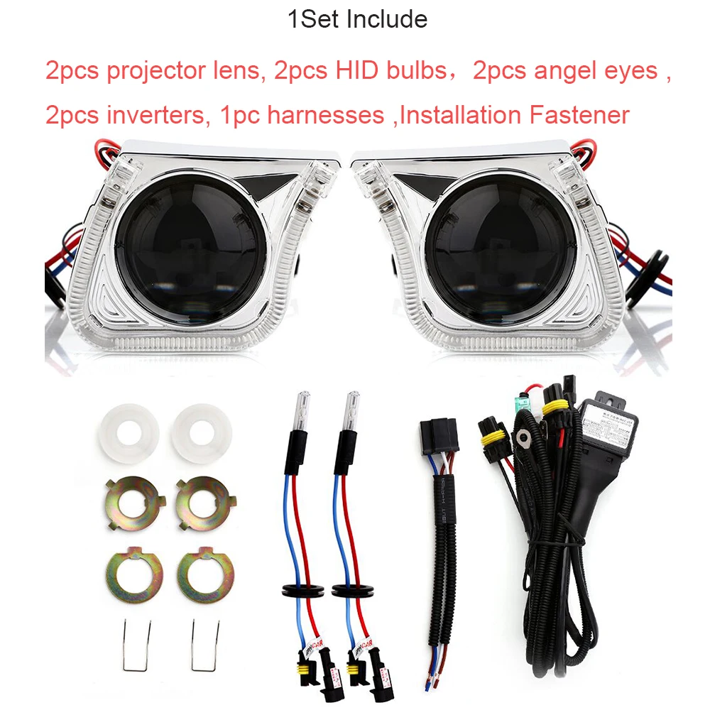 YM E Bright 1 комплект 3 дюйма 4300K 6000K 8000K HID Bi Xenon фара Объектив проектора 12 В DC 35 Вт + U