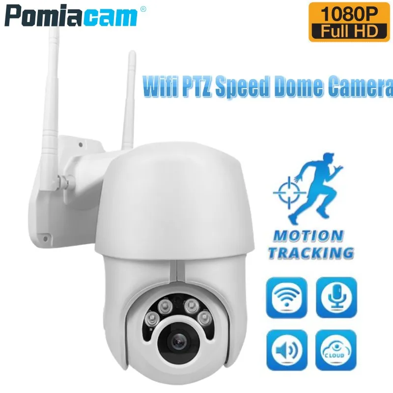 Беспроводная охранная CCTV камера HD 1080P Wifi PTZ IP ИК наружная Водонепроницаемая
