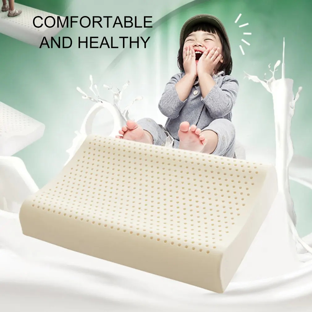 

Natural Latex Neck Pillow Cervical Pillow Children Sleeping Support Kids Baby Bedding Portable Home Accessories