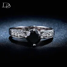 Wedding Rings for Women White 585 Gold color jewelry luxury rings Engagement Obsidian bague zirconia Accessories bijoux HH243