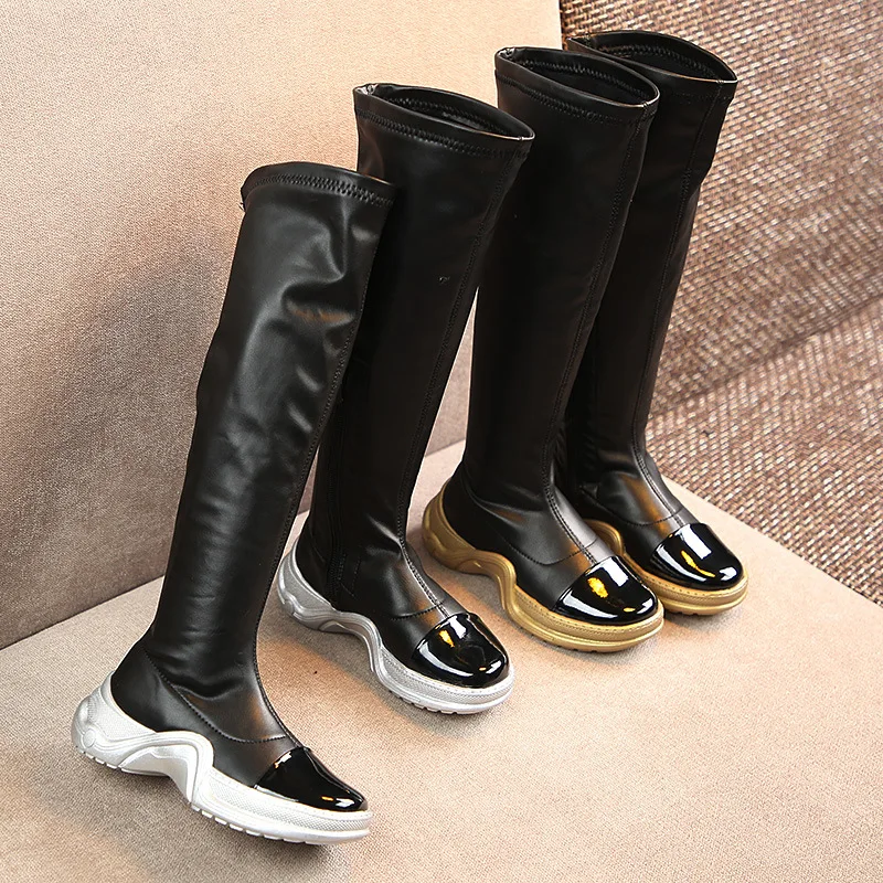 

2018 Winter New Children Thicken Warm Shoes Girls Over the Knee Snow Boots Martin Boots Kid Waterproof Anti Slip Princess Shoes