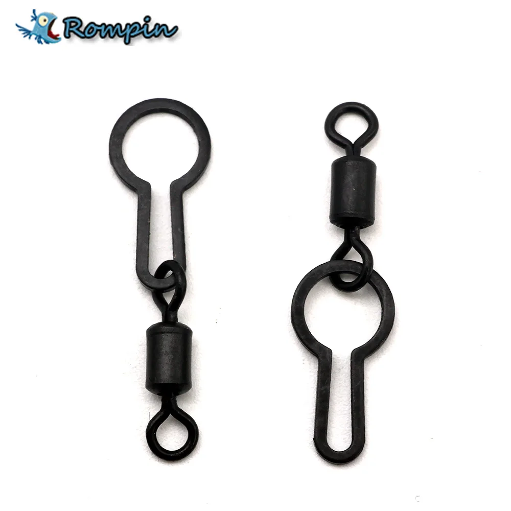 

Rompin 20pcs/bag Carp fishing pva bag swivel snaps carp fishing accessories UK size 8# 28mm Matt Black color Pva Mesh and Bags