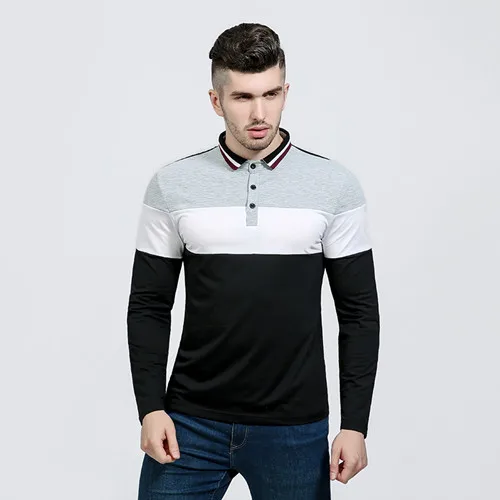 Новая Мужская Лоскутная рубашка с длинным рукавом контрастного цвета, мужская повседневная рубашка, мужская рубашка - Цвет: 2