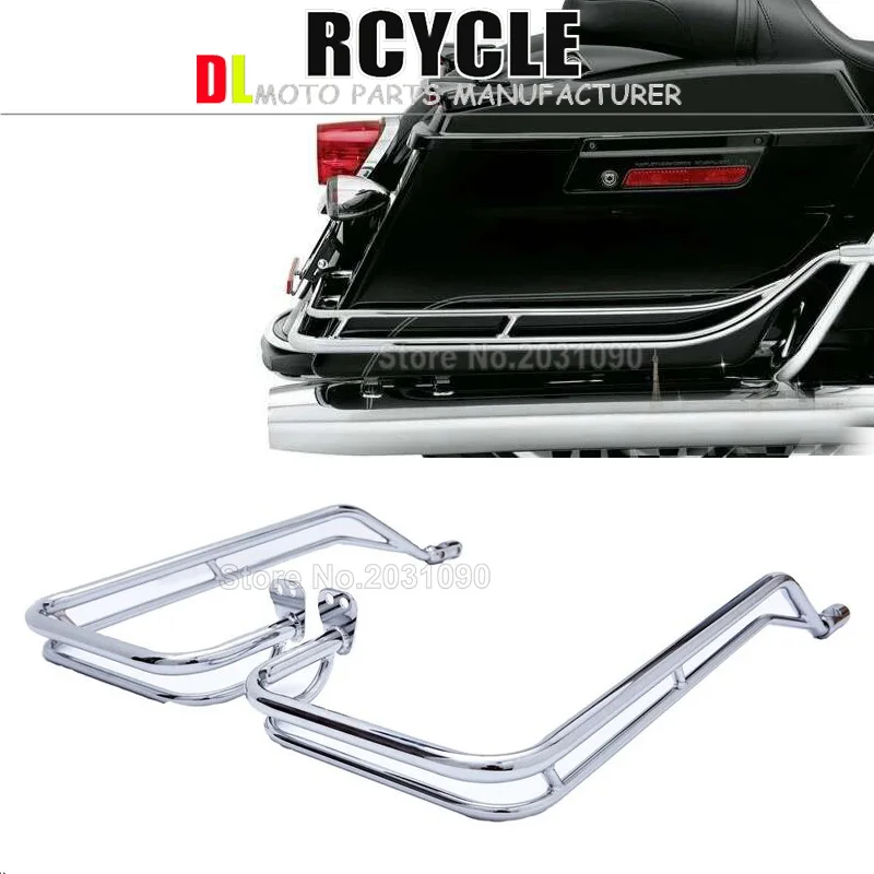 

High Quality Chrome Motorcycle Twin Saddle Saddlebag Guard Rail Bar Protector for Harley Touring 2009-2013