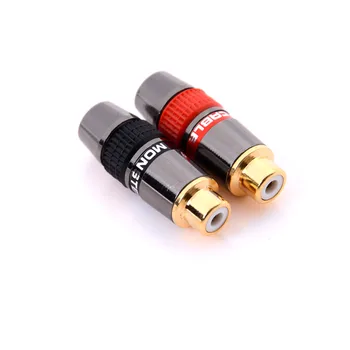 

4pcs/Lot Metal Gold Plating RCA Connector RCA Female Socket