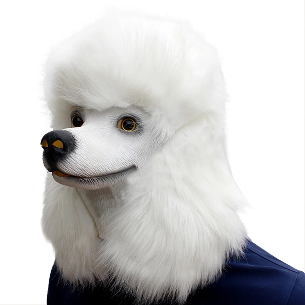 Маска пуделя Косплей латексная маска животного Карнавальная голова латексная маска собаки на Хэллоуин вечерние Маска для карнавала