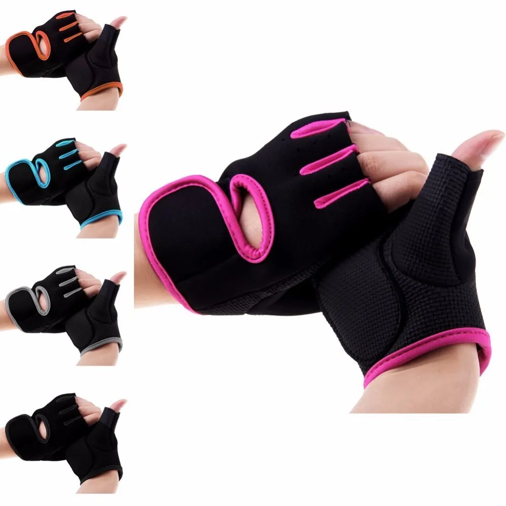 Неопрен Бодибилдинг Фитнес спортивные Вес подъема перчатки тренажерный зал тренировки скольжению перчатки для Для мужчин и Для женщин