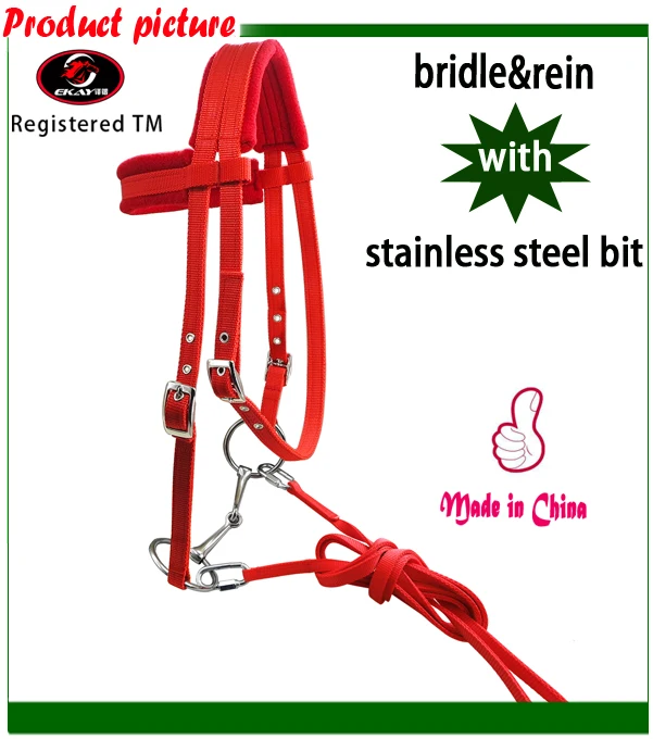 

Free shipping horse bridle with separated rein horse halter ,metal eyelet,Stainless steel horse bit,not rust.(RLT5002)