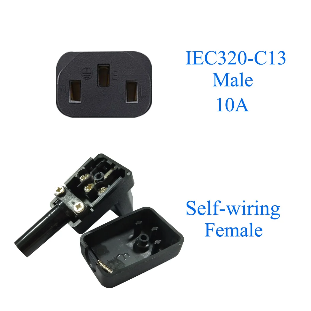 Розетка переходник joriniec 320 C13 3 контактный разъем шнур питания IEC Отсоединяемый