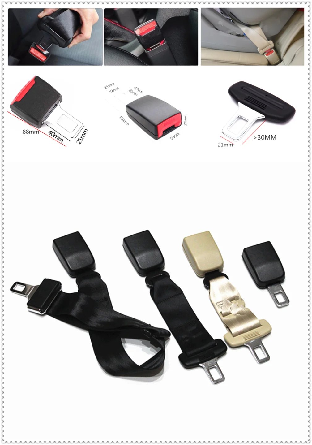 

car parts safety belt lock core plug extension joint universal buckle for Tesla Suzuki Isuzu Daihatsu Aston Martin Volvo Mazda