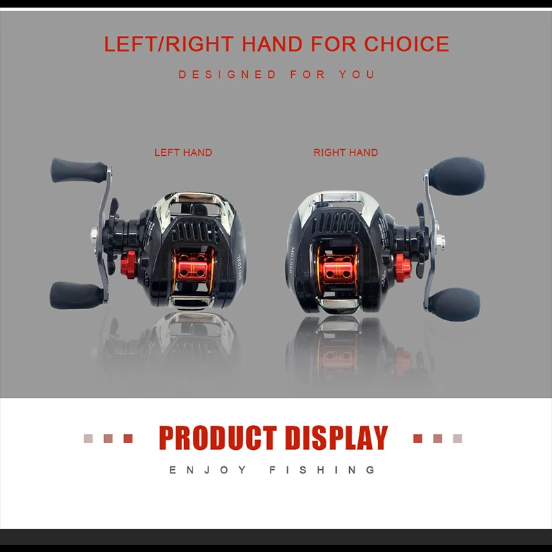 

Baitcasting Fishing Reel Ultra Smooth 10+1 BB 6.3:1 Gear Ratio Upgraded Stainless Gear Shaft Low Profile Casting Reel Baitcast